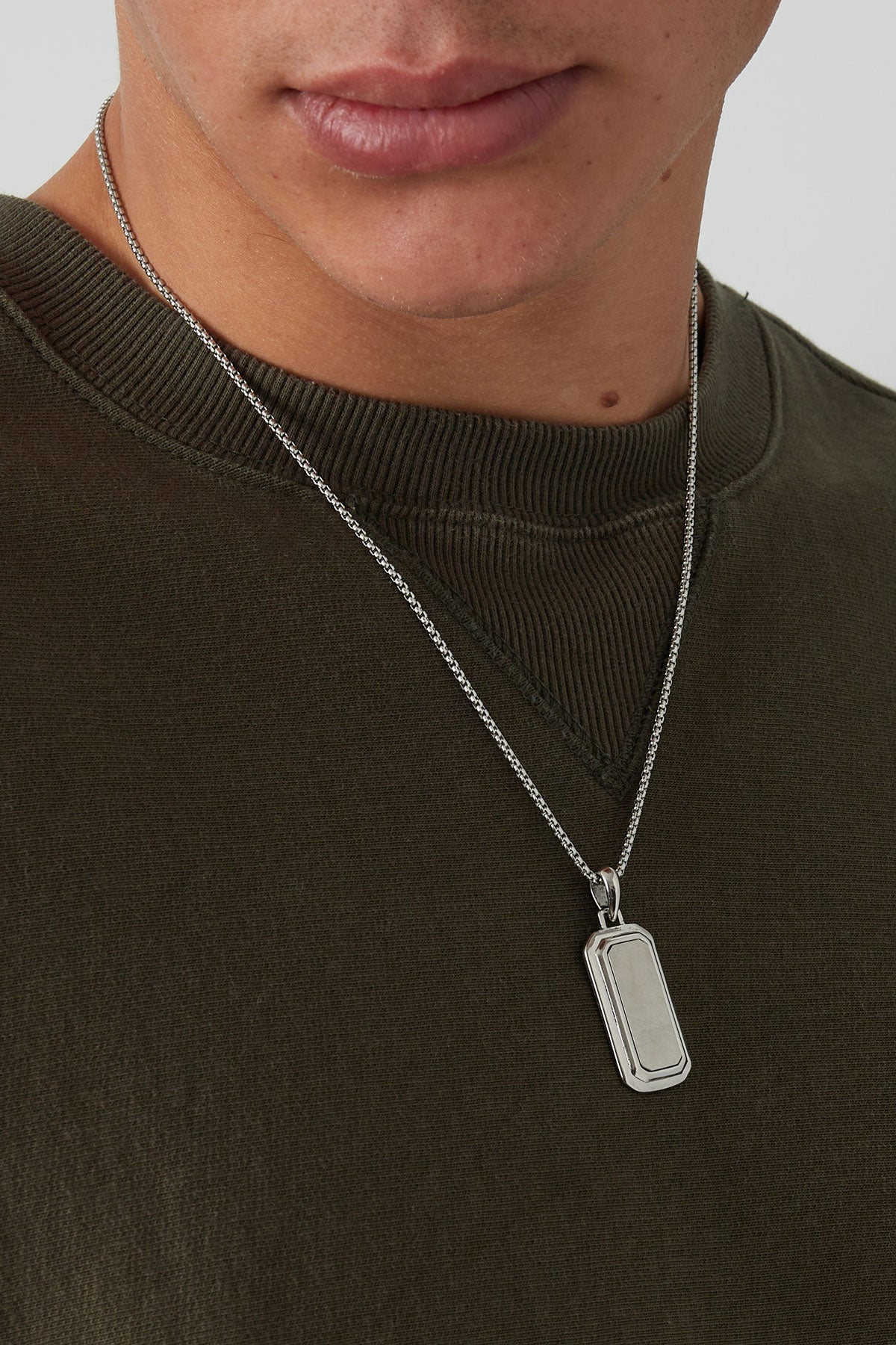 Men's Necklace Silver Pendant