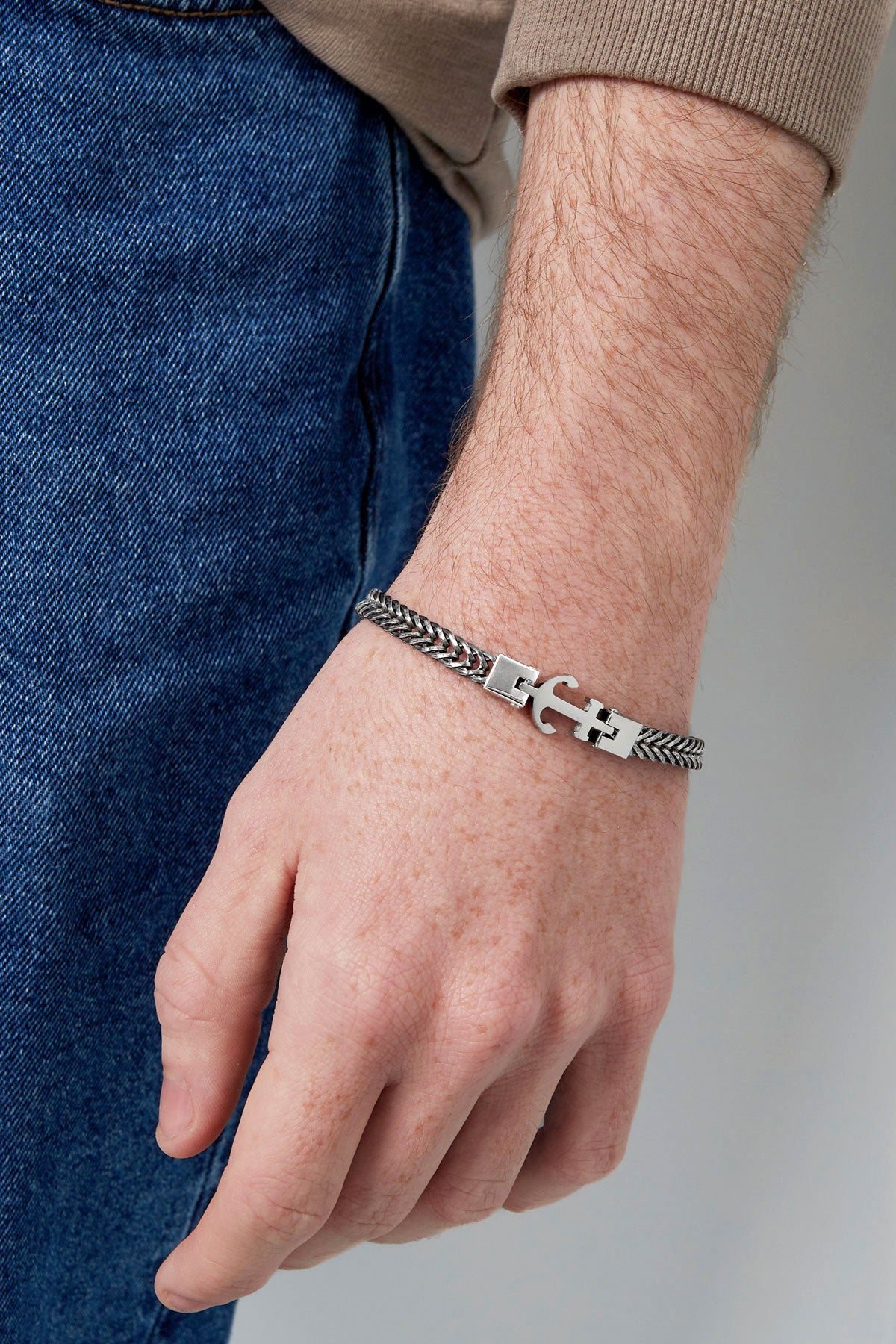 Men's Bracelet Anchor Cuff