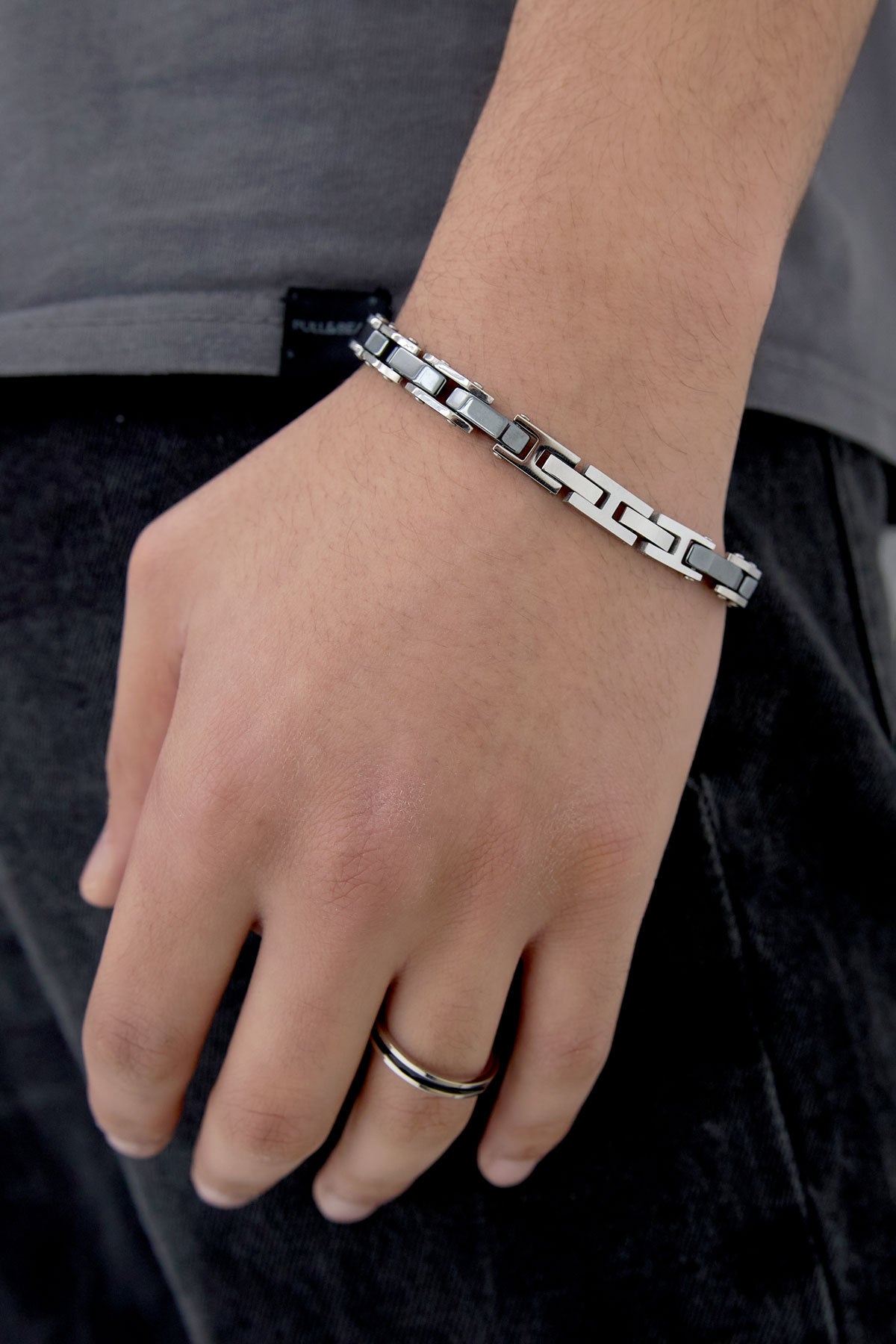 Double Chained Men's Bracelet - Silver