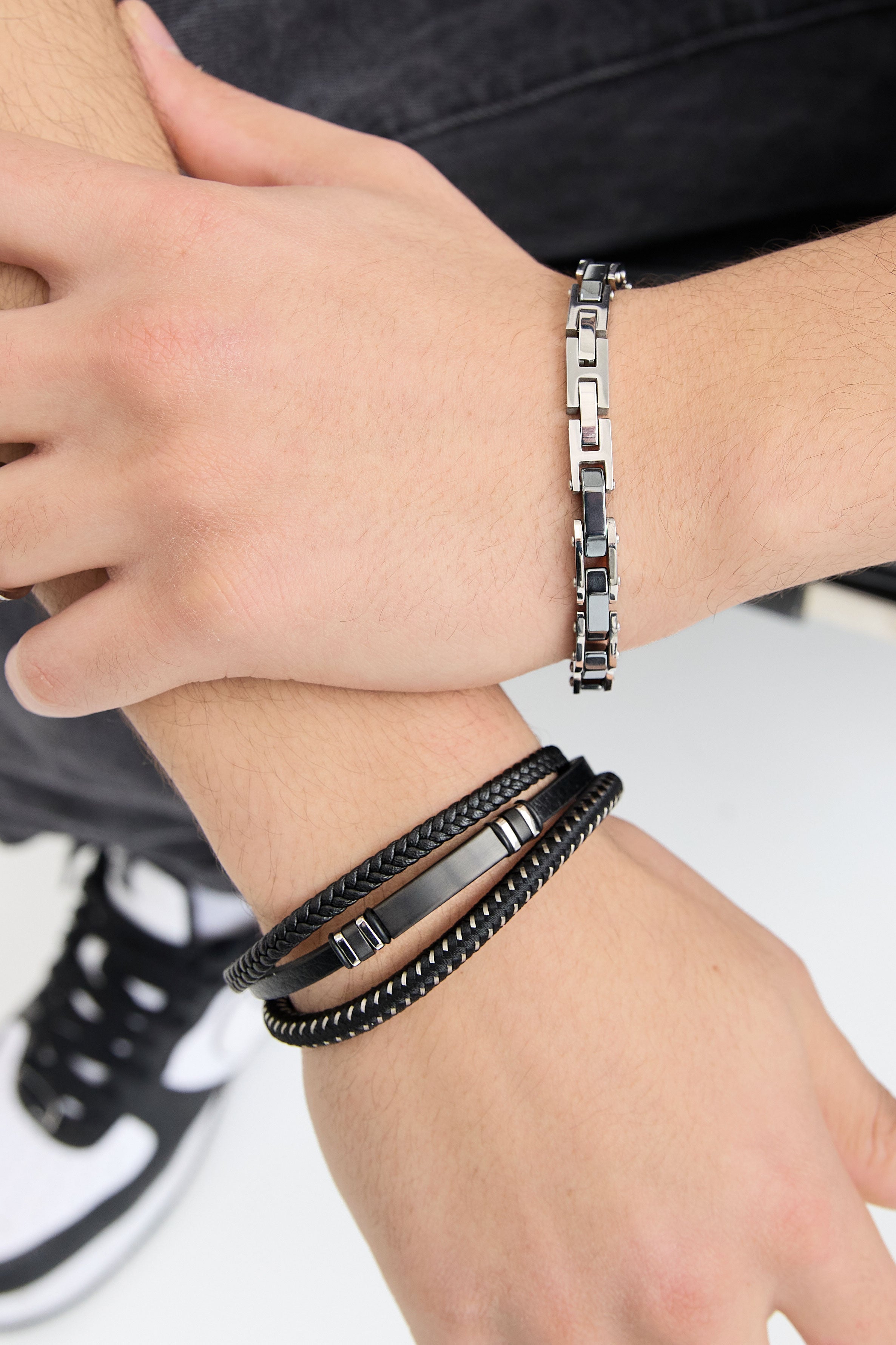 Double Chained Men's Bracelet - Silver