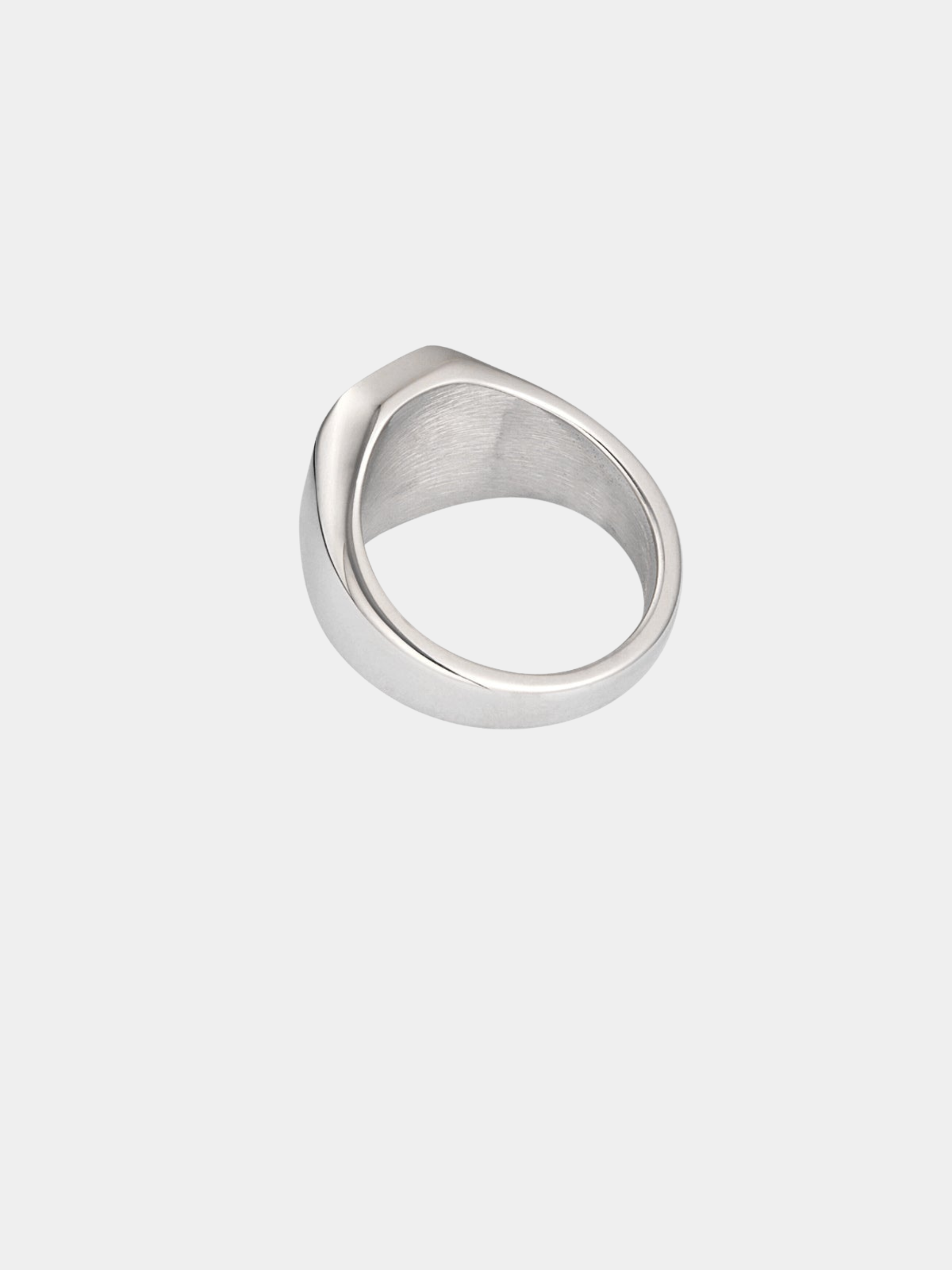 Men's Ring Rectangular Stone - Silver