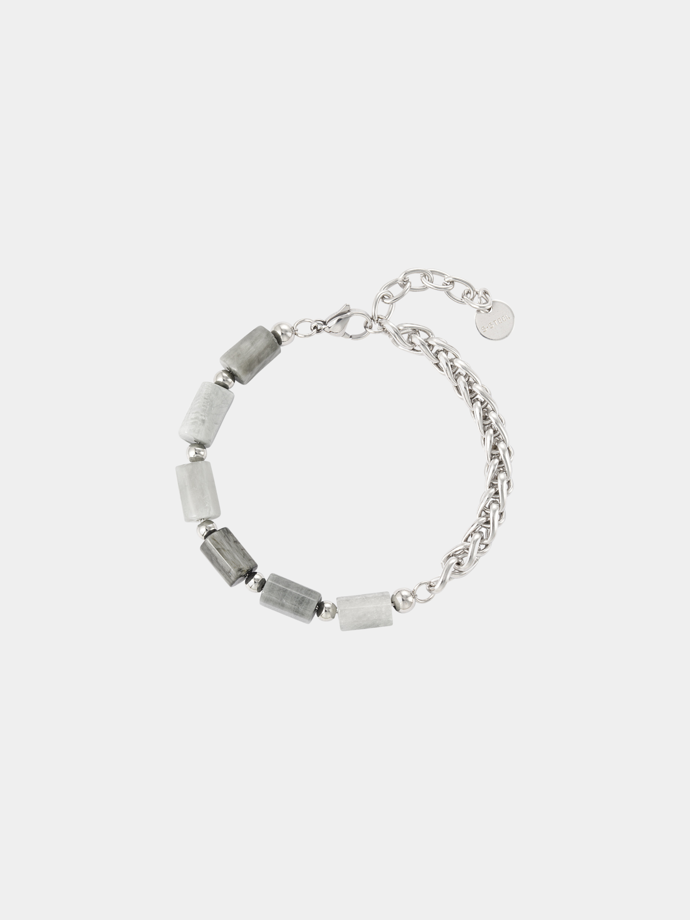 Half Chained Half Charms Bracelet - Dark Gray