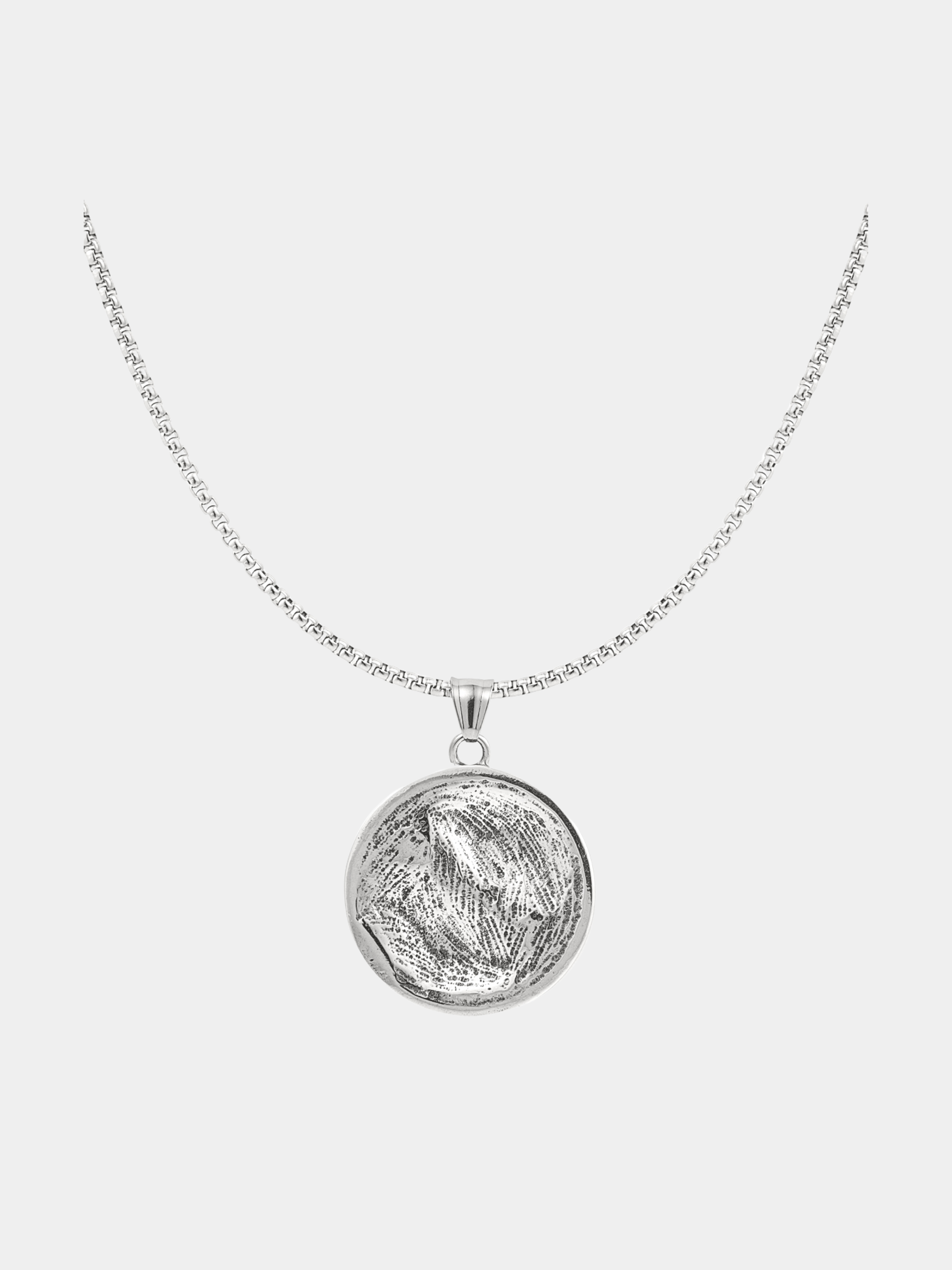 Men's Necklace Tiger Coin - Silver